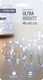 Christmas Lights LED Ultrabright B/O Pin Pk40