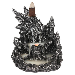 Backflow Incense Burner with Light Silver Dragon