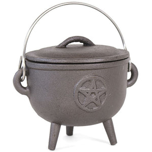 Cauldron Cast Iron With Pentagram 11cm