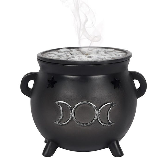 Cauldron Burner Triple Moon 8 x 10 x 9cm