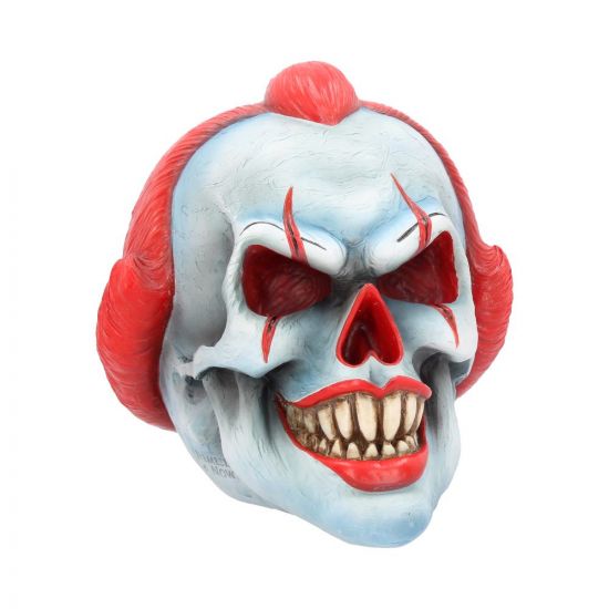 Play Time Skull Ornament Scary Horror Clown Head 18cm