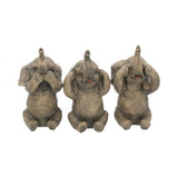 See No Evil Three Wise Elephants Figurines Animal Ornaments 16cm