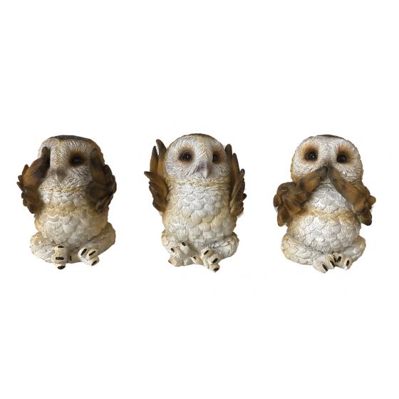 See No Evil set of Three Owls 7.5cm