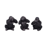 See No Evil Three Wise Apes Silverback Gorilla Figurines 8cm